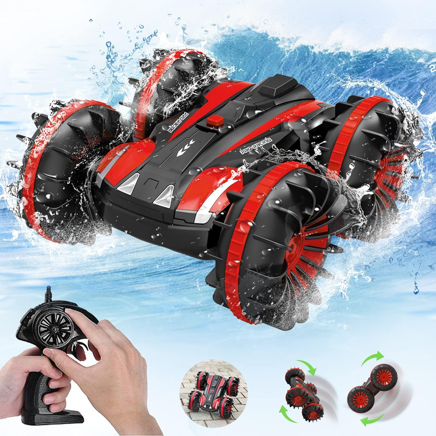 Auto Acrobático 360° Control Remoto Todo Terreno Rojo-6