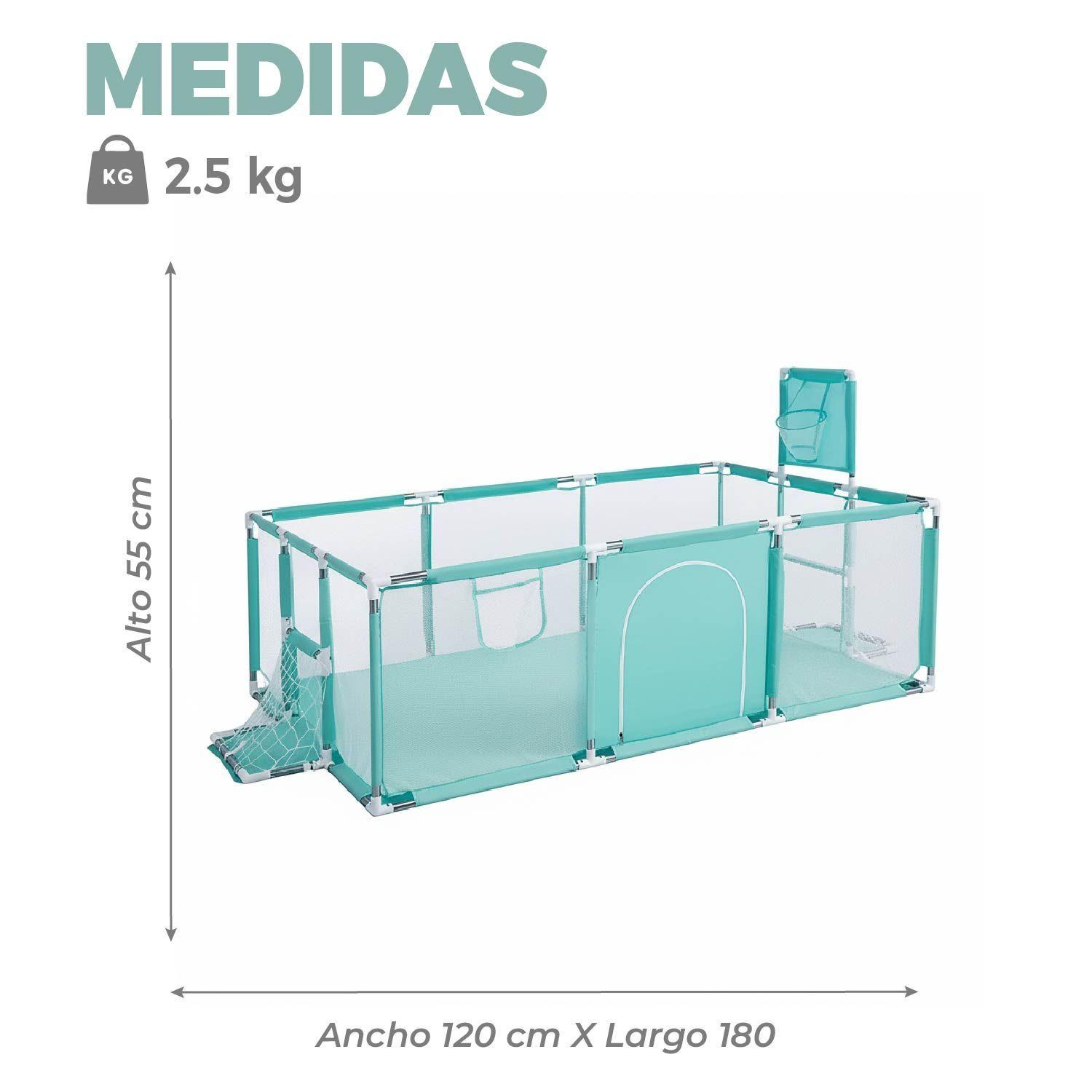 Corral de Seguridad Bebe 180cm Con Aro y Pelotitas -2
