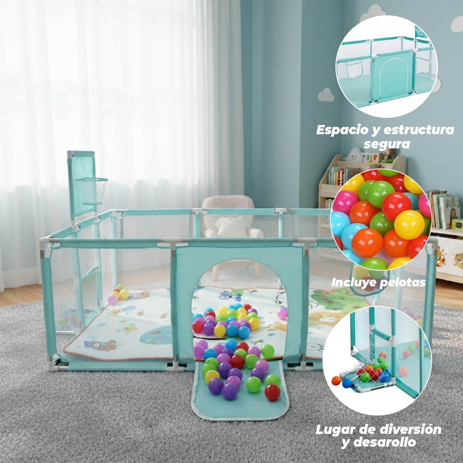 Corral de Seguridad Bebe 180cm Con Aro y Pelotitas -3