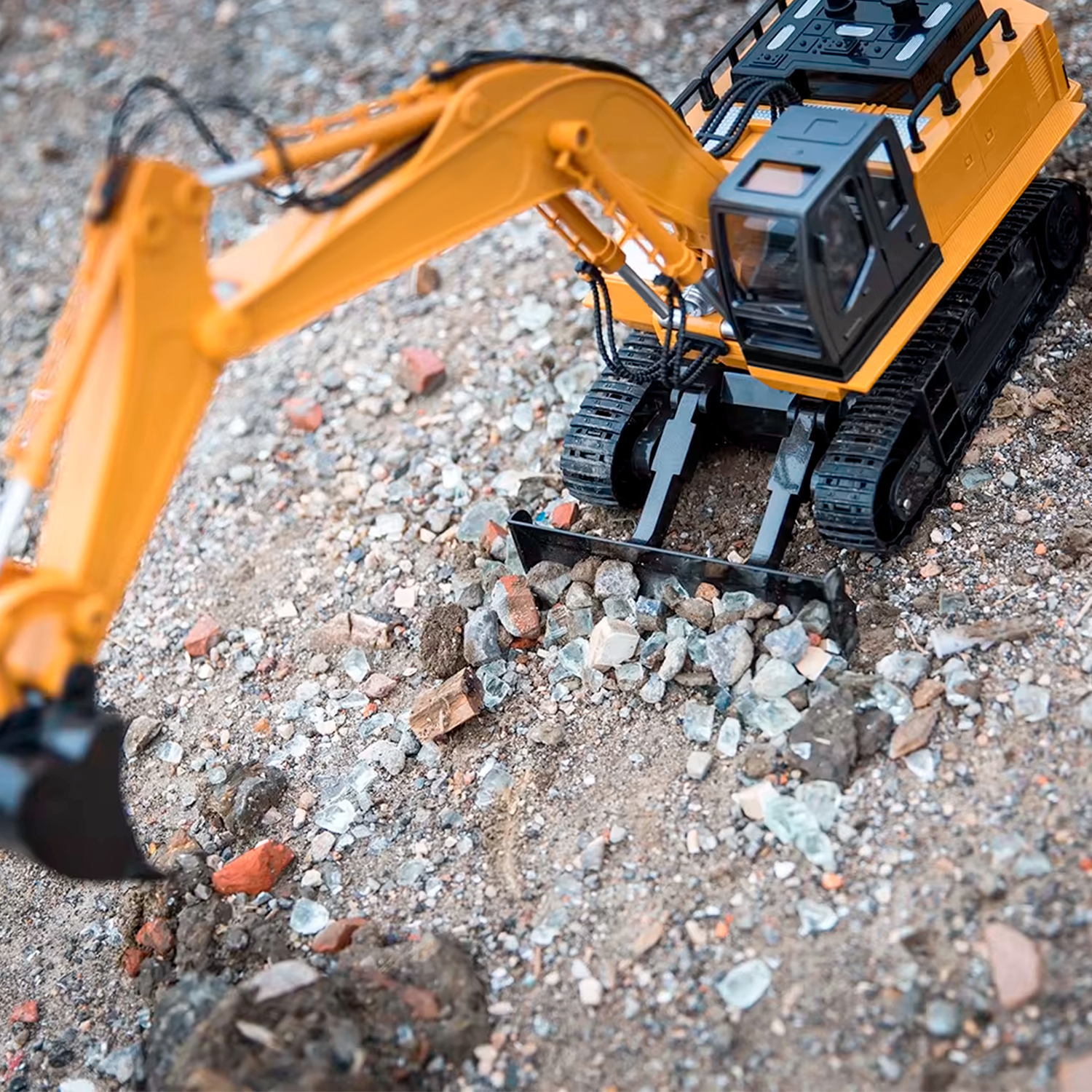 Excavadora De Aleación A Control Remoto Modelo 5018 Amarillo-2
