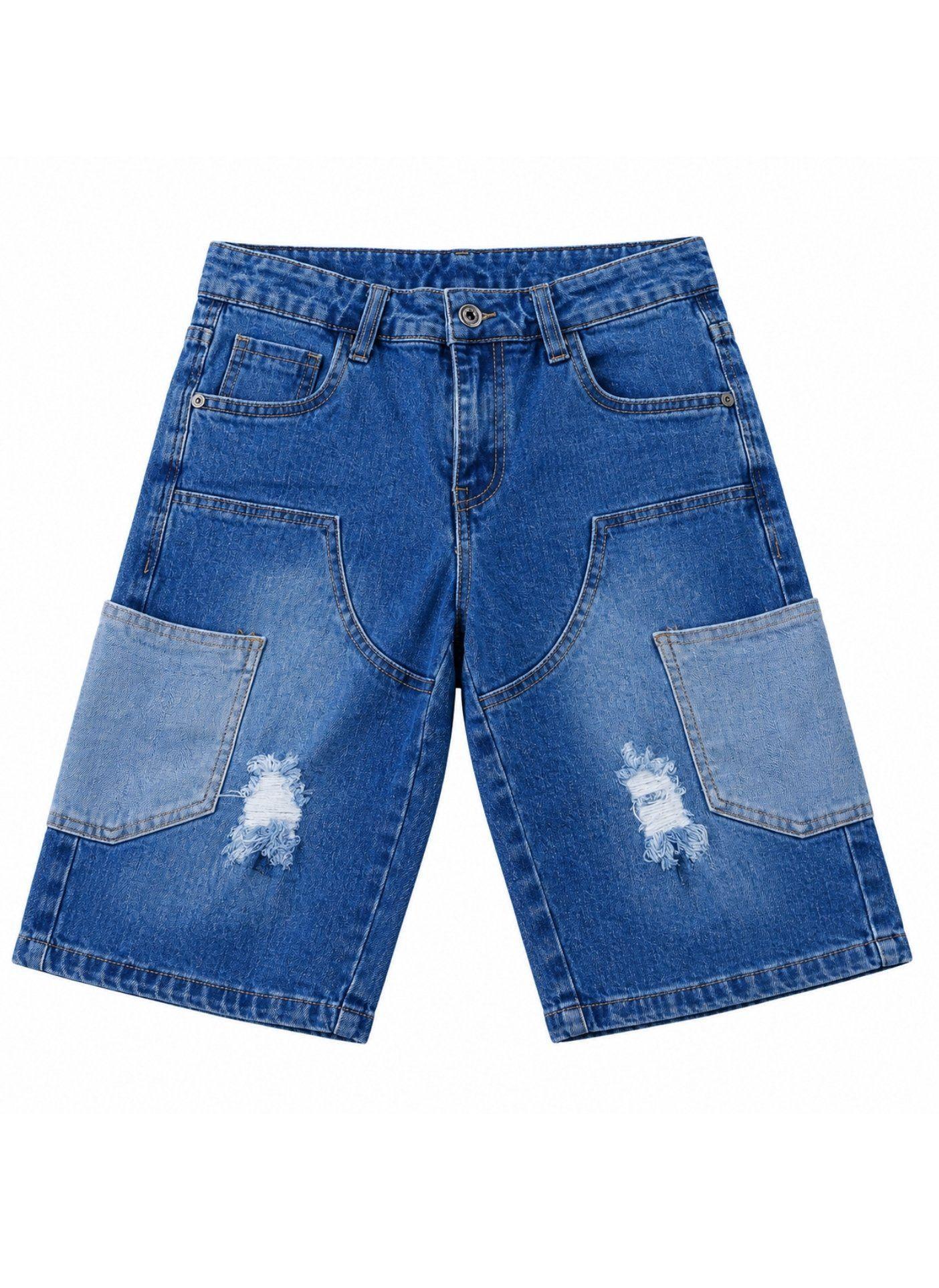 Bermuda Denim Ni o Cargo Rota Azul Calidad Premium-2