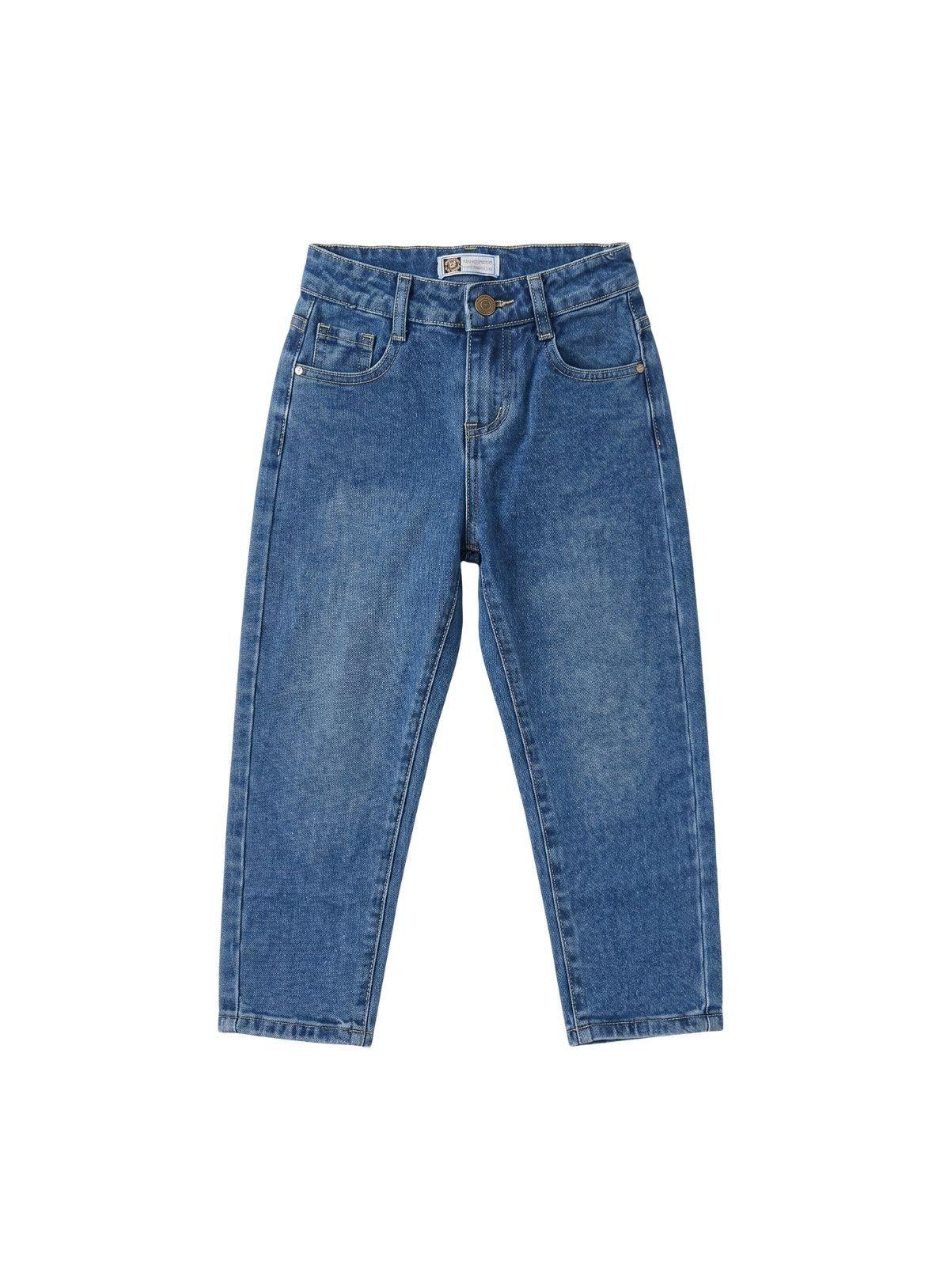Pantal n Jeans Baggy Ni a Mezclilla Azul Recto-3