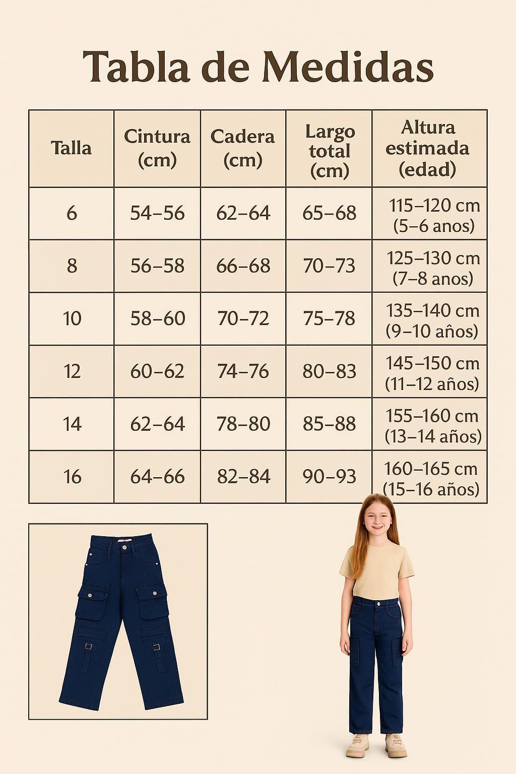 Pantalón Cargo Juvenil Para Niña-3