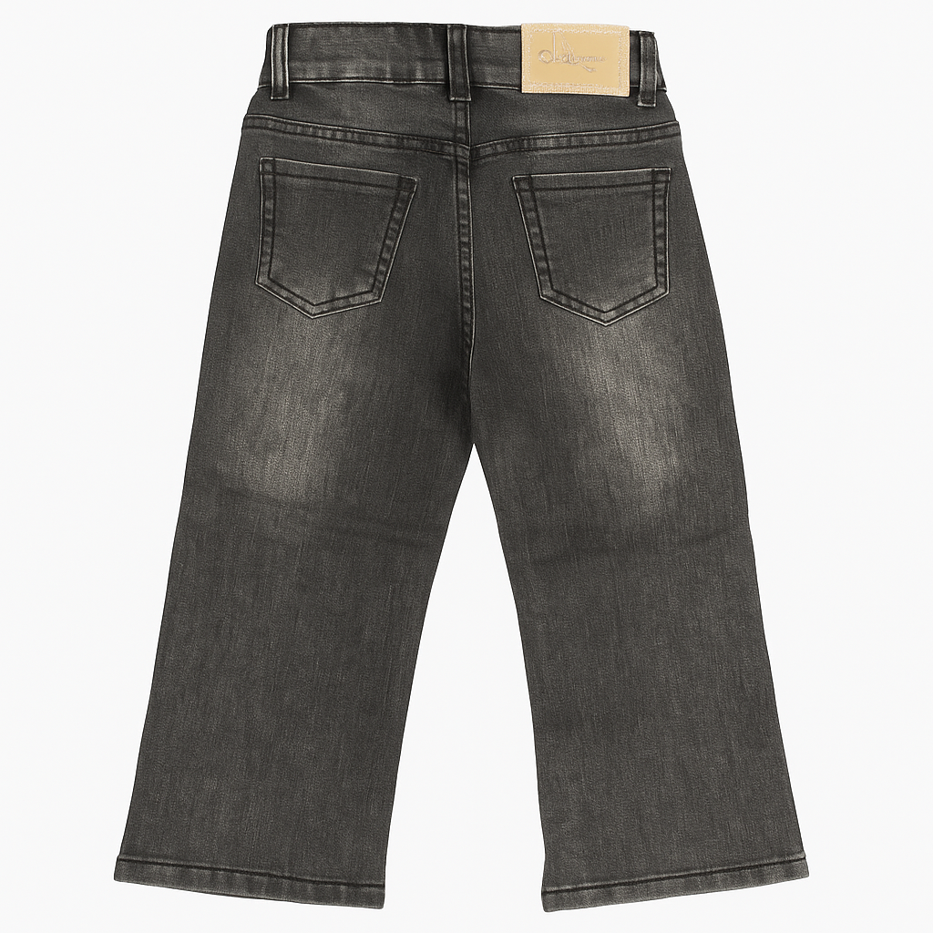  Pantalón Jeans Niña Negro Con Detalles De Brillo-2