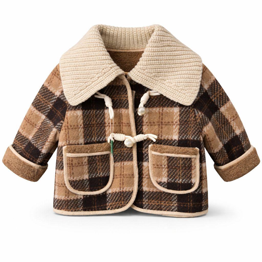 Chaqueta Nino Invierno Cuadros Abrigo Polar Grueso-3