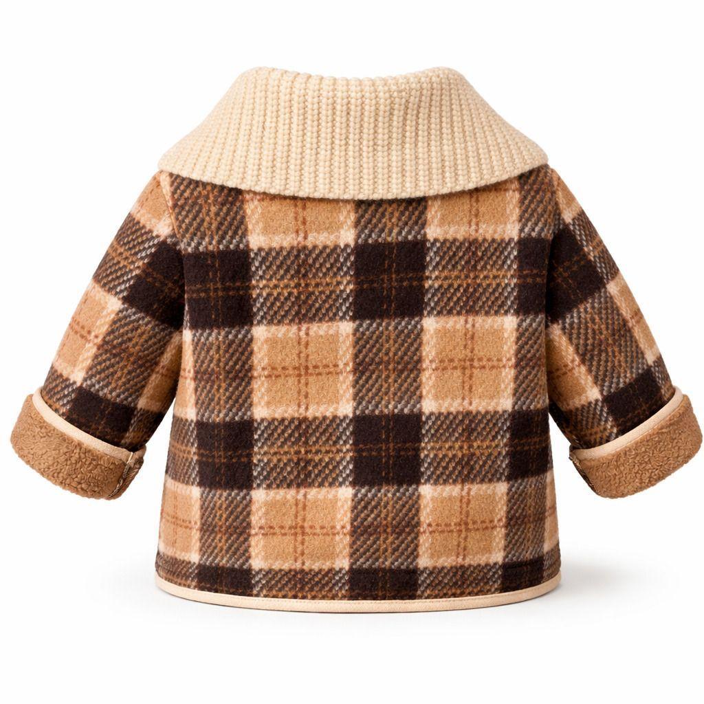 Chaqueta Nino Invierno Cuadros Abrigo Polar Grueso-4