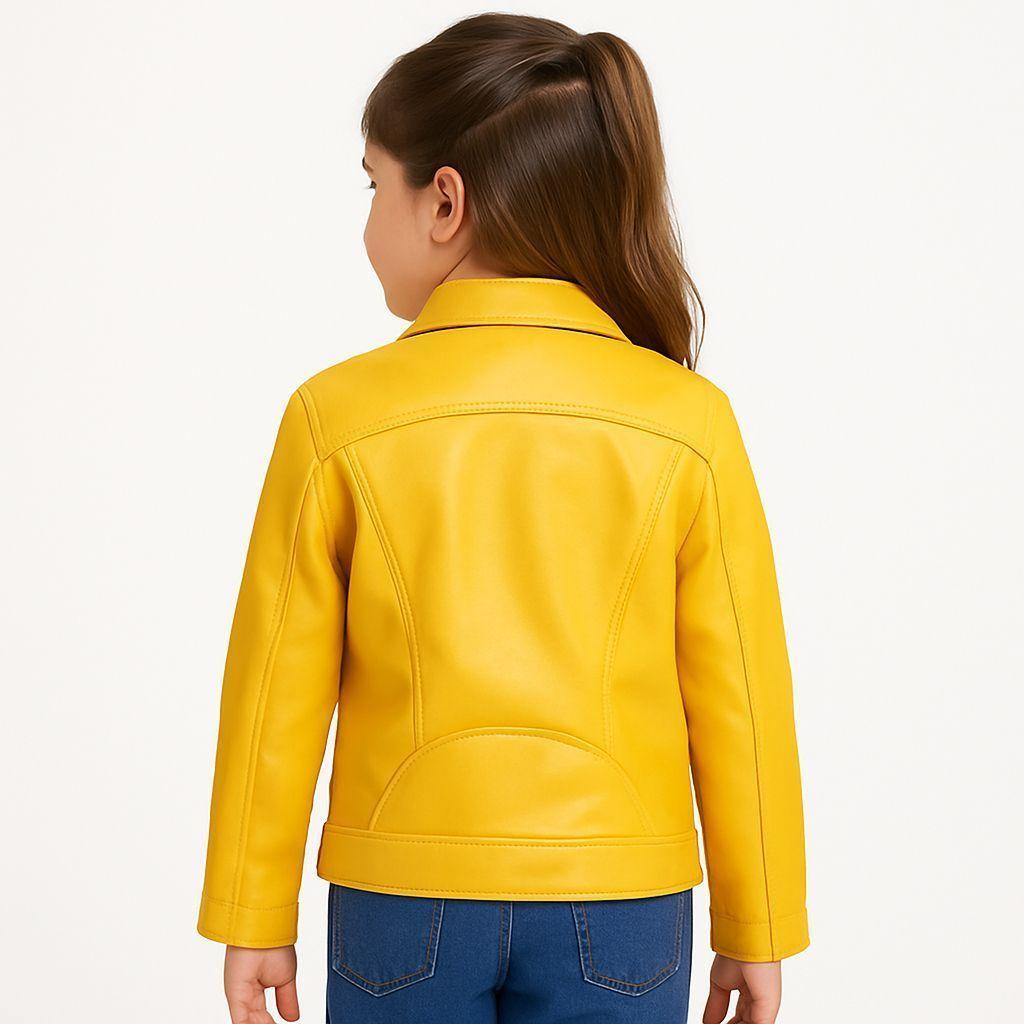 Chaquetas Ecocuero Niña Estilo Motociclista-1