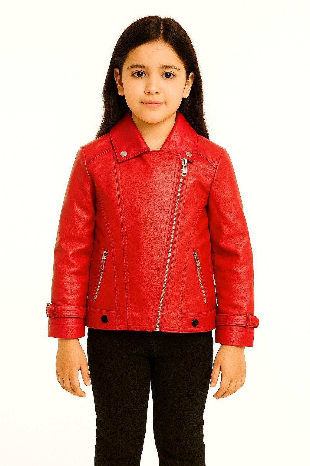 Chaquetas Ecocuero Niña Estilo Motociclista-0