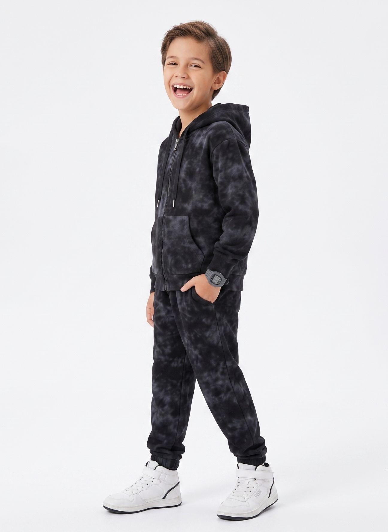 Conjunto Buzo Tie Dye Nino Poleron Con Gorro Y Pantalon-1