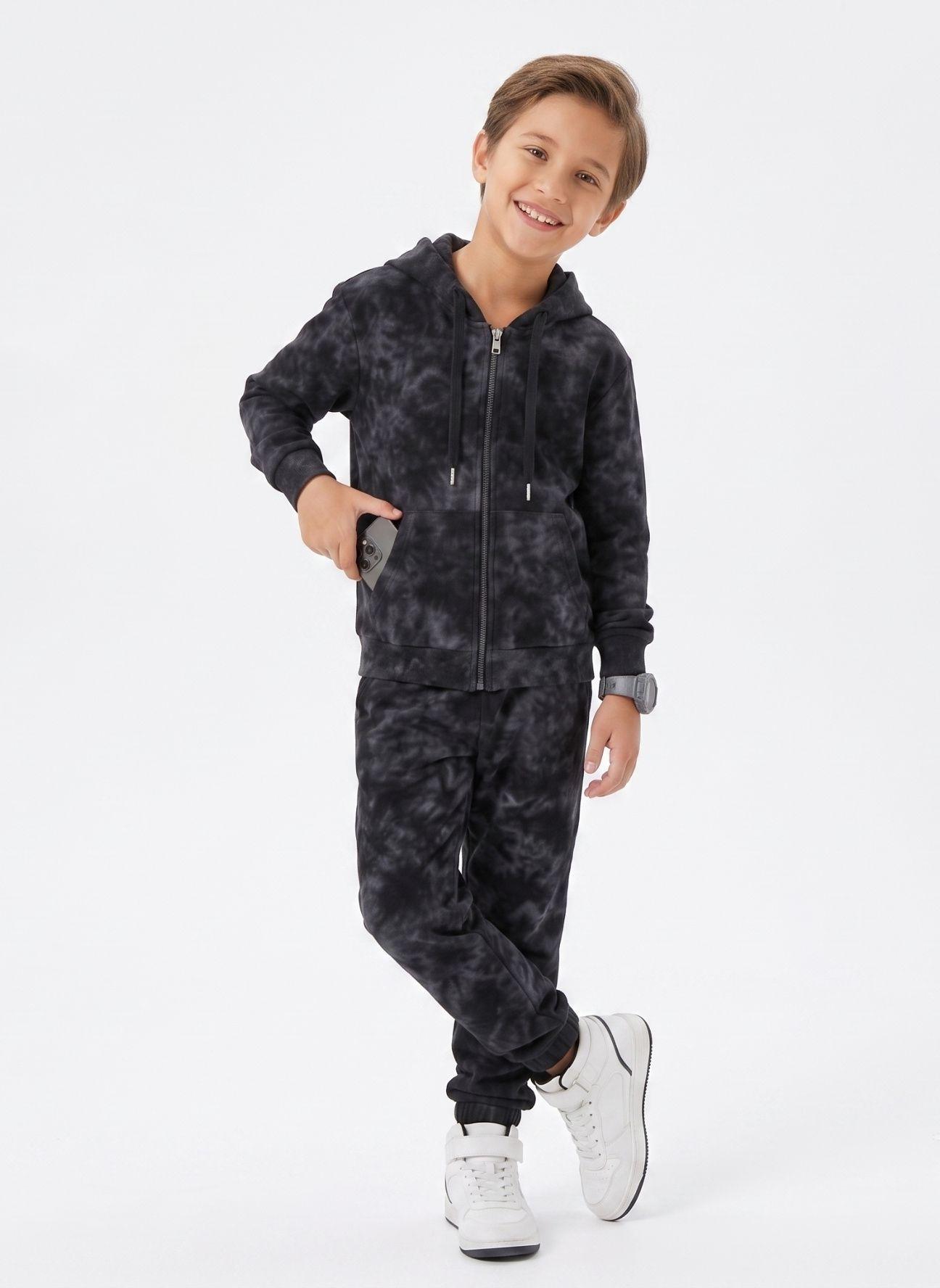 Conjunto Buzo Tie Dye Nino Poleron Con Gorro Y Pantalon-2