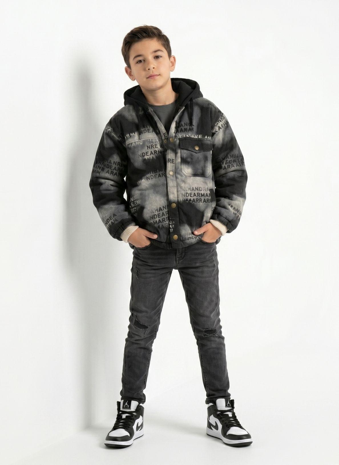 Chaqueta Ni o Urbana Con Gorro Casaca Abrigo Invierno-0