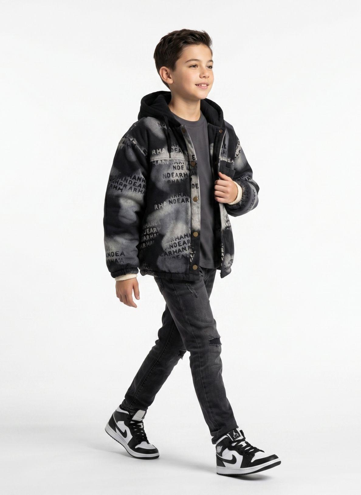 Chaqueta Ni o Urbana Con Gorro Casaca Abrigo Invierno-2