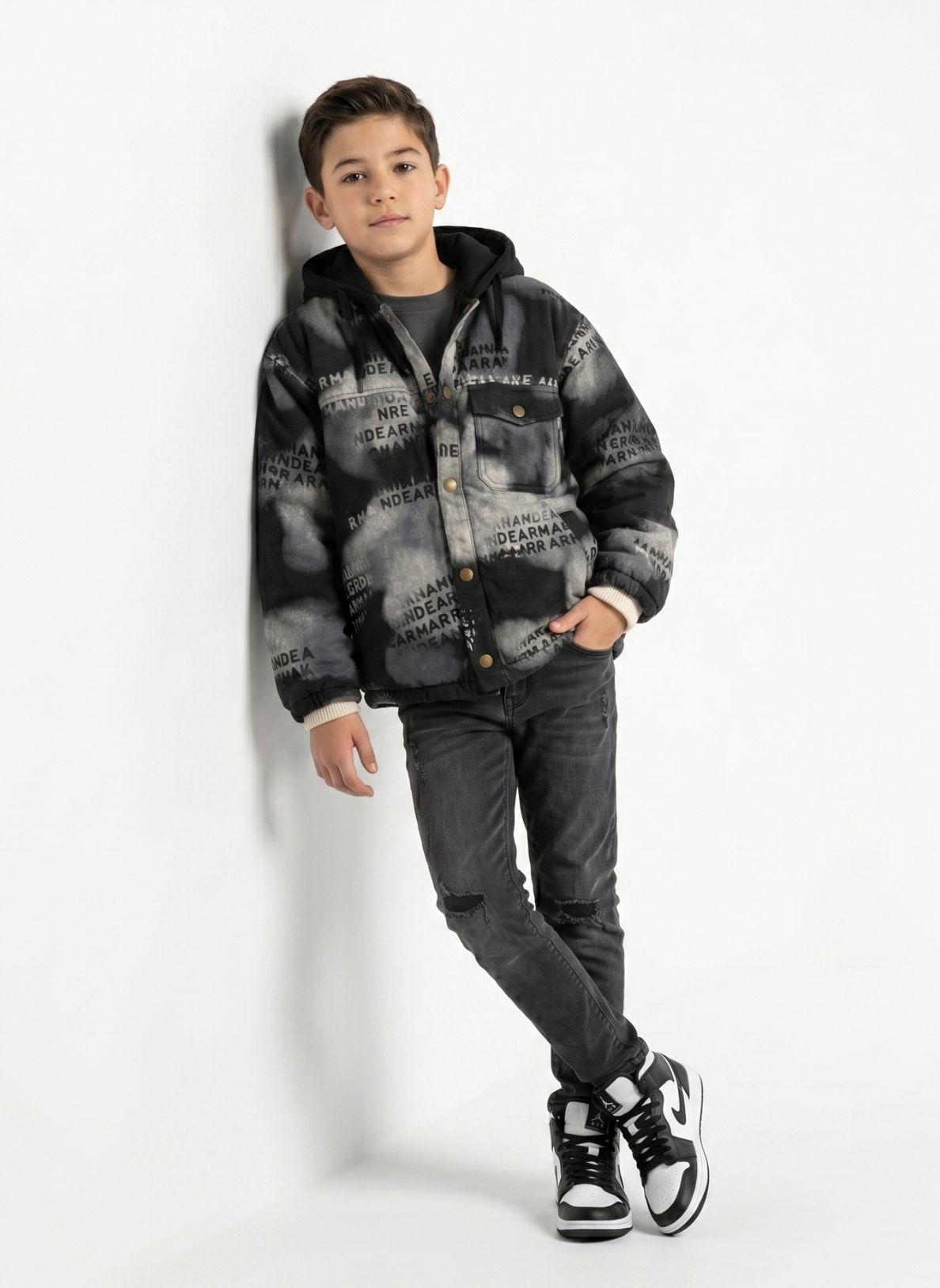 Chaqueta Ni o Urbana Con Gorro Casaca Abrigo Invierno-3