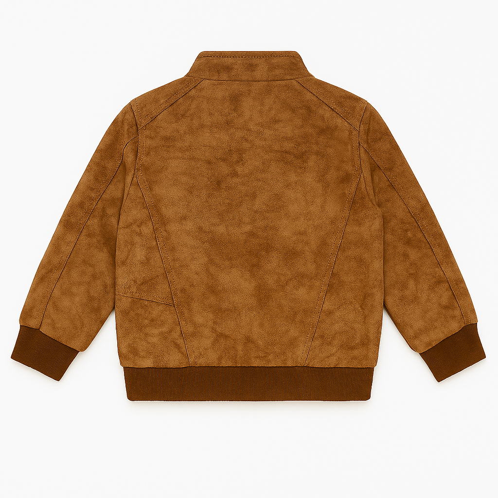 Chaquetas Lisboa Niño Ecocuero Café Con Cierres Metálicos-3