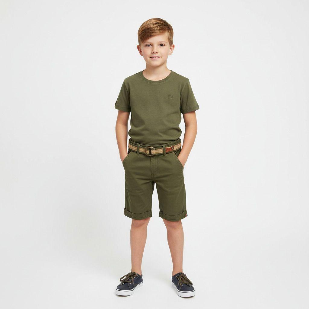 Bermuda Short Ni o Casual Con Cintur n Incluido Verano-1