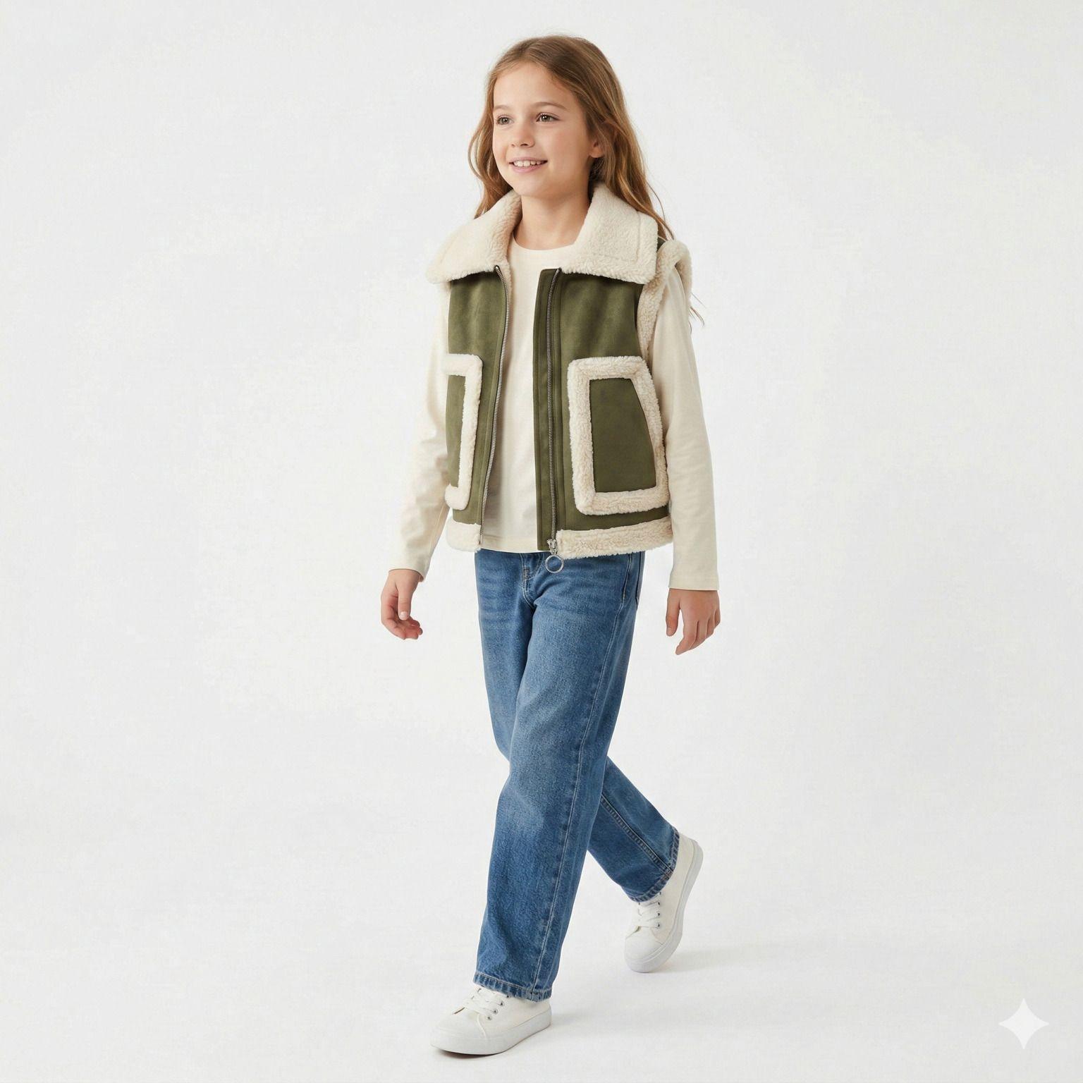 Chaleco Borrego Unisex Sin Mangas Invierno Estilo Europeo-3