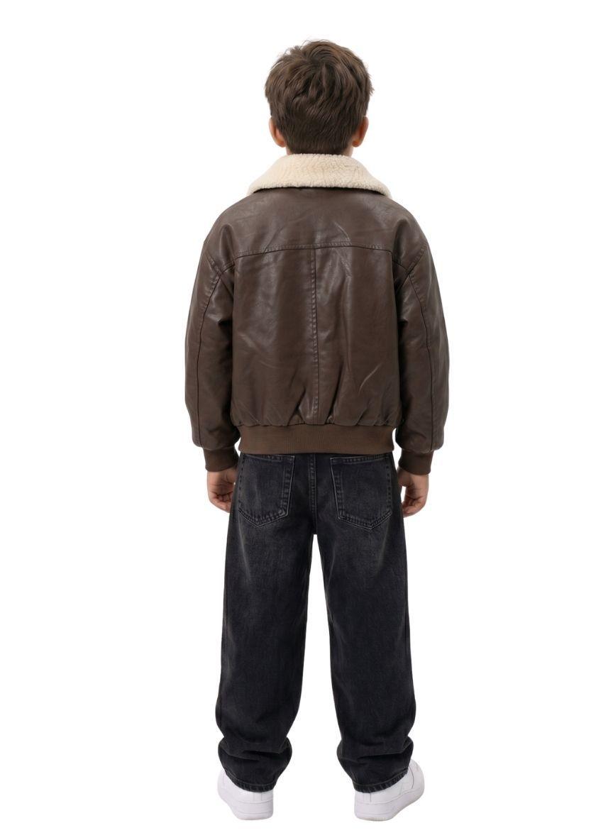 Chaqueta Oversize Caf Ecocuero Y Chiporro Calidad Premium-2