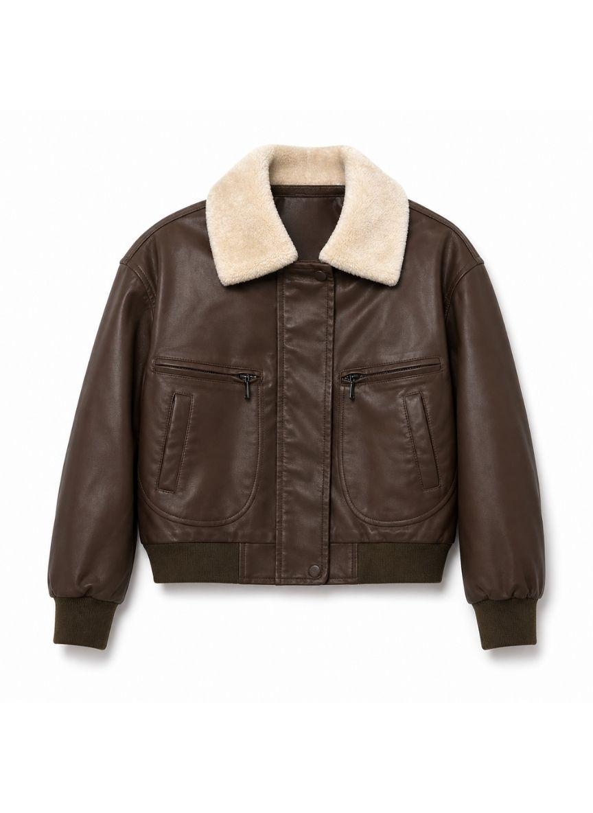 Chaqueta Oversize Caf Ecocuero Y Chiporro Calidad Premium-3