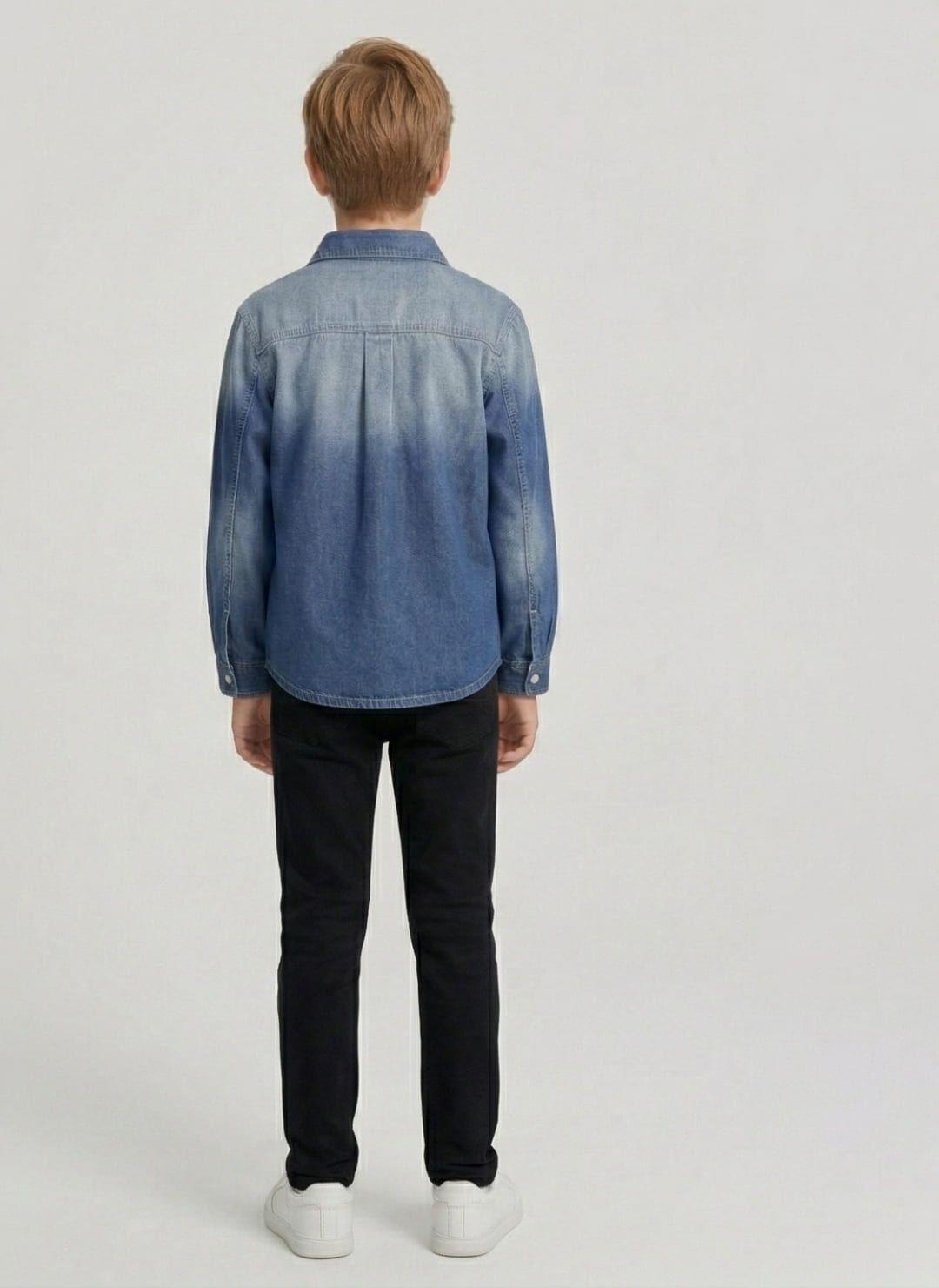 Sobrecamisa Mezclilla Ni o Denim Degradado Look Urbano-1