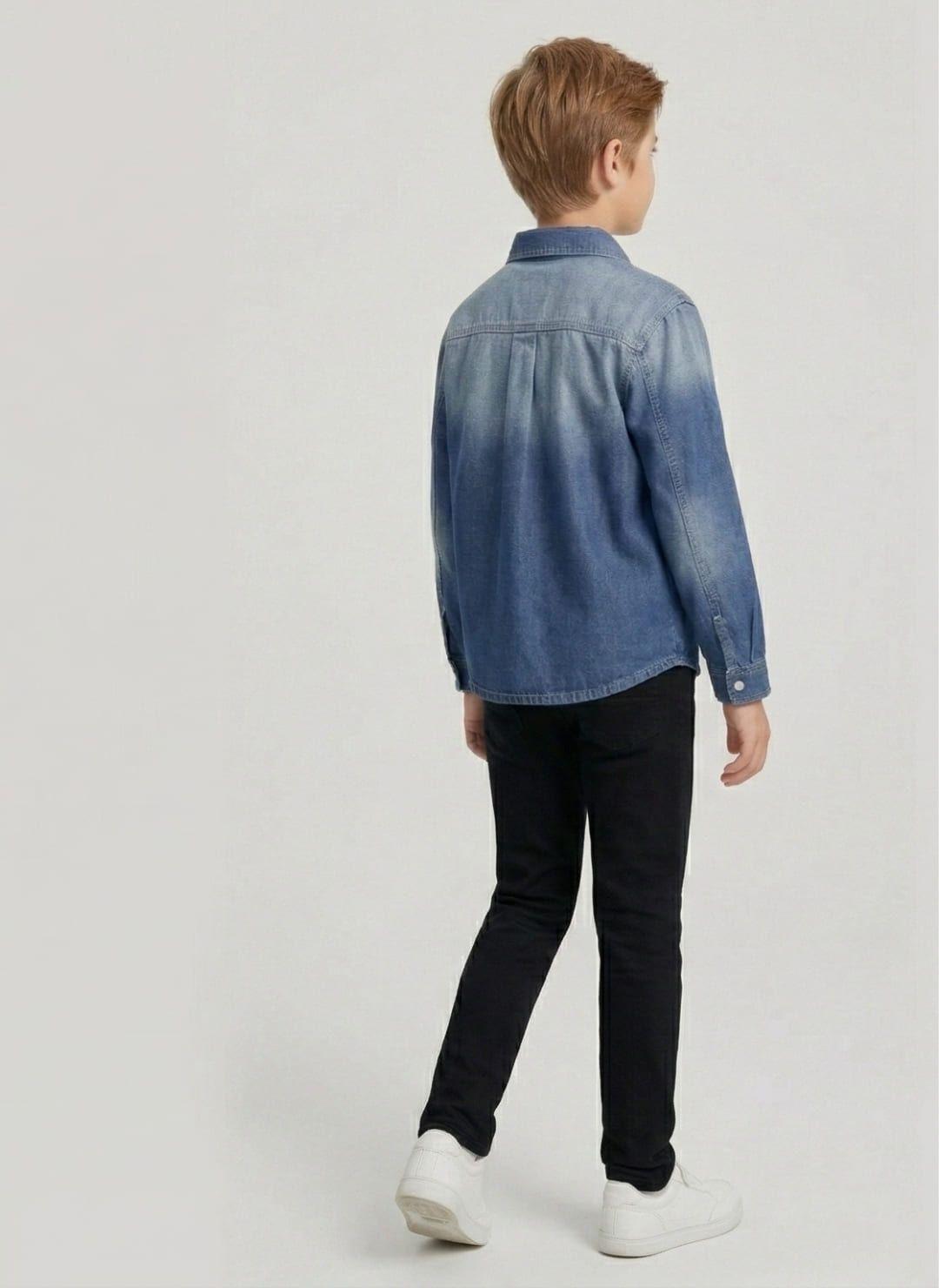 Sobrecamisa Mezclilla Ni o Denim Degradado Look Urbano-2