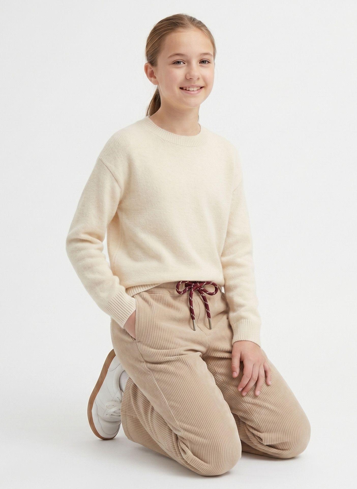 Pantal n Cotel Ni a Estilo Wide Leg Invierno-3