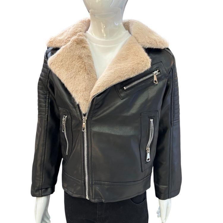 Chaquetas Aviadora de Ecocuero con Polar para Niños-0