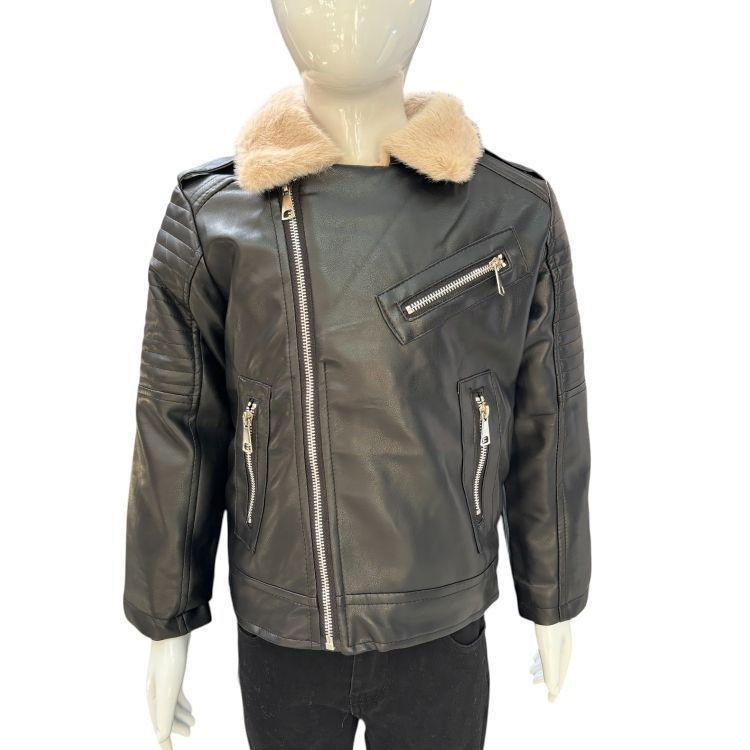 Chaquetas Aviadora de Ecocuero con Polar para Niños-1