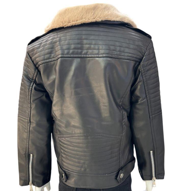 Chaquetas Aviadora de Ecocuero con Polar para Niños-2