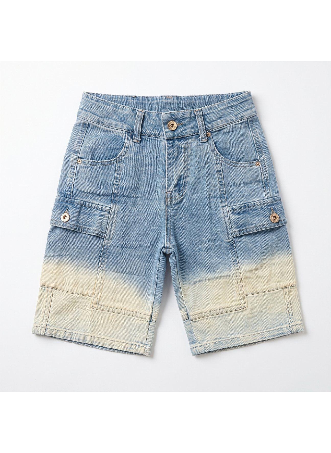 Shorts Bermuda Cargo Jean Denim Casual Con Estilo-2