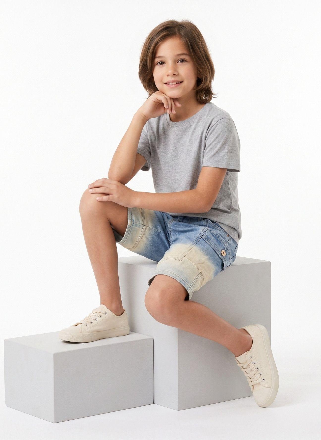 Shorts Bermuda Cargo Jean Denim Casual Con Estilo-3