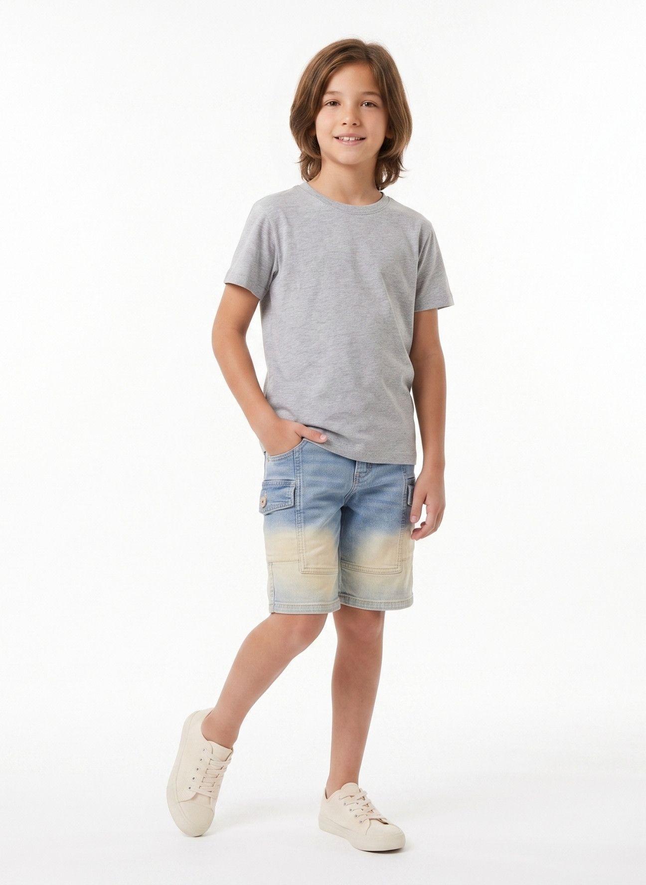 Shorts Bermuda Cargo Jean Denim Casual Con Estilo-4