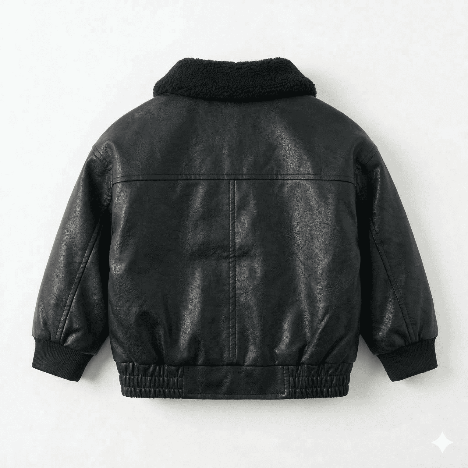 Chaqueta Aviador Ni o Cuero Sint tico Forrada Invierno-4