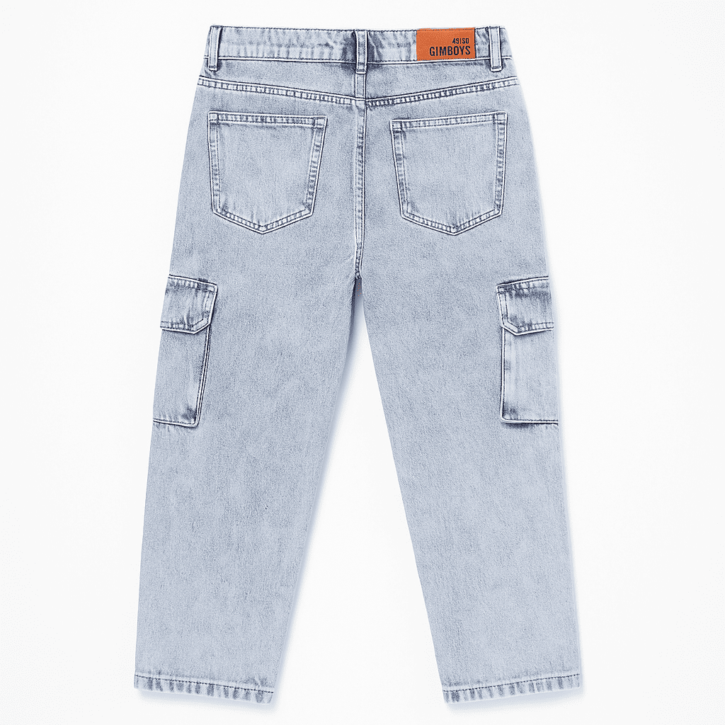 Pantalón Jeans Cargo Niño Denim Estilo Urbano-3