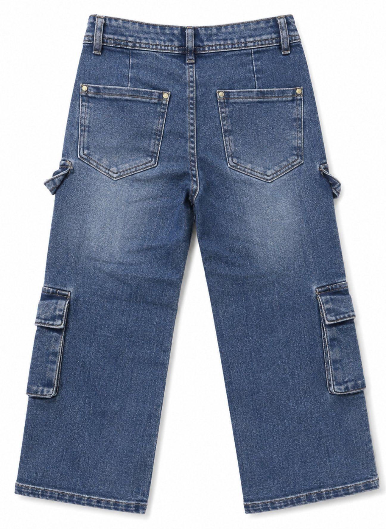 Pantalón Jeans Cargo Niño Denim Estilo Urbano-2