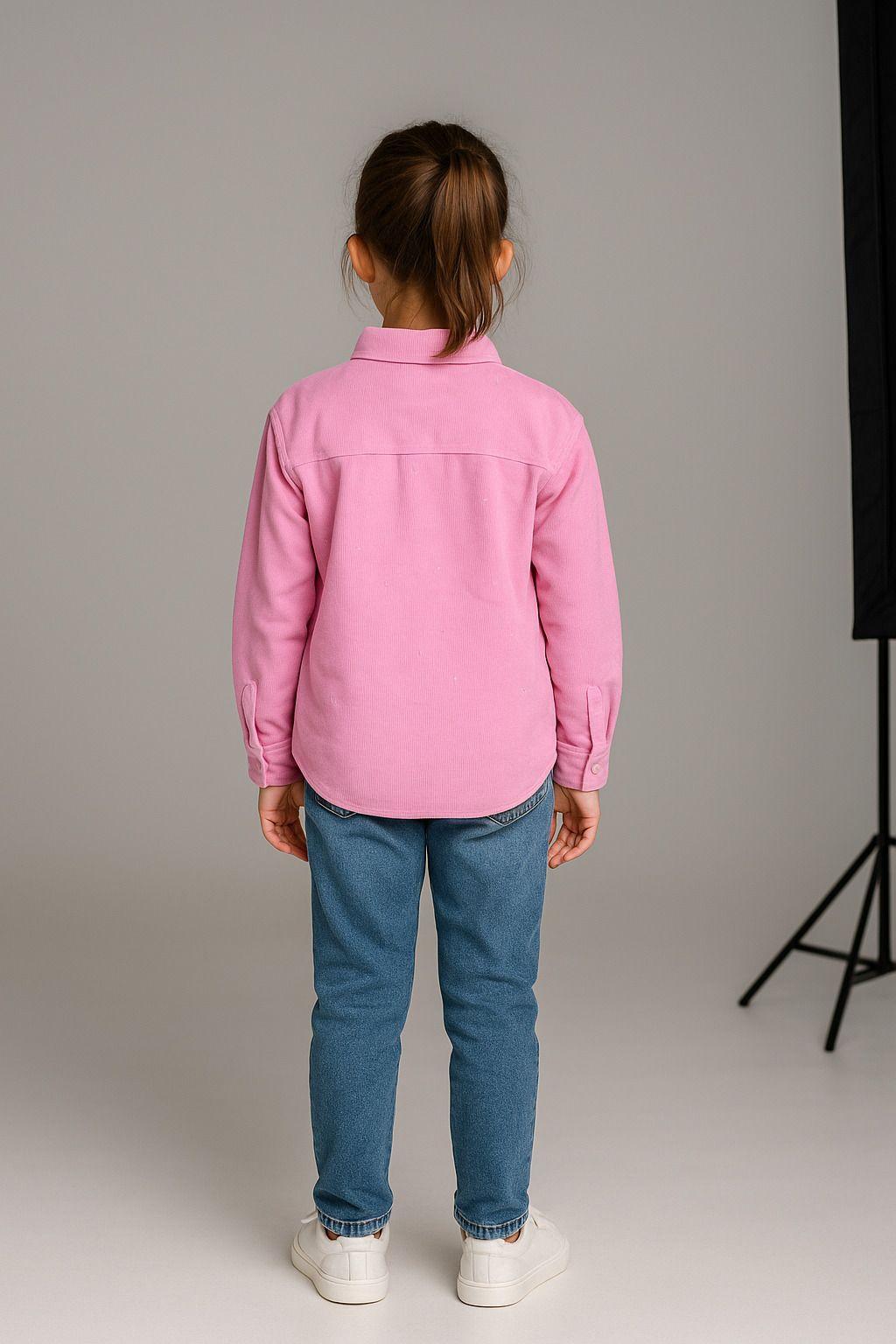 Camisa rosa niña manga larga con brillos-3