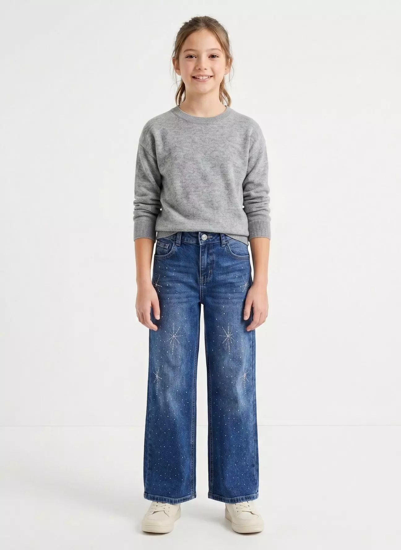 Jeans Nina Recto Con Brillos Pedrer a Moda Urbana Denim-0