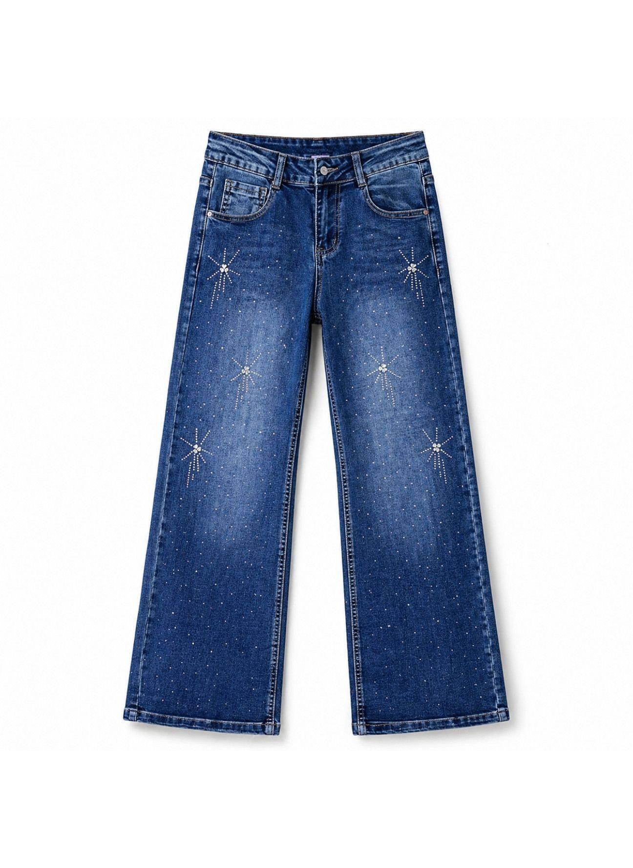 Jeans Nina Recto Con Brillos Pedrer a Moda Urbana Denim-2