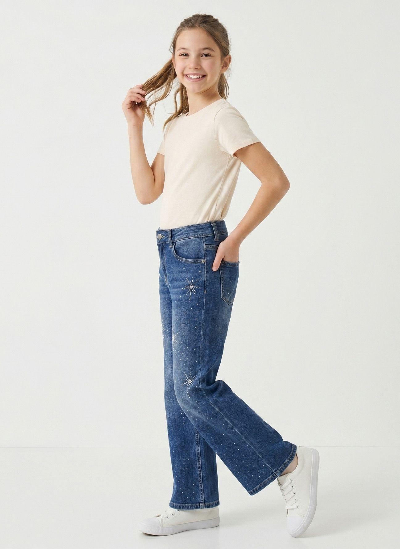 Jeans Nina Recto Con Brillos Pedrer a Moda Urbana Denim-3