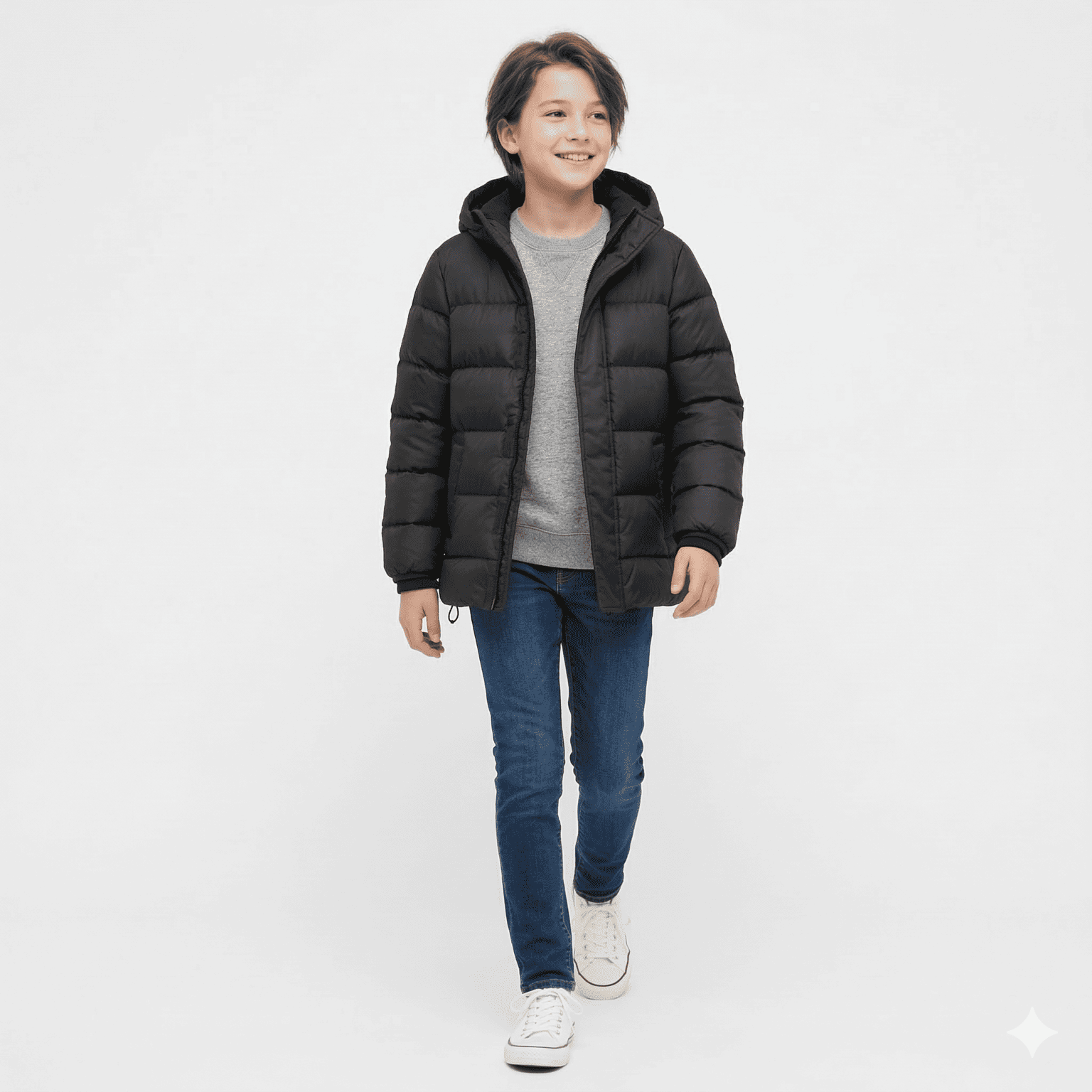 Parka Ni o Invierno Acolchada Capucha Termica Abrigo Escolar-3