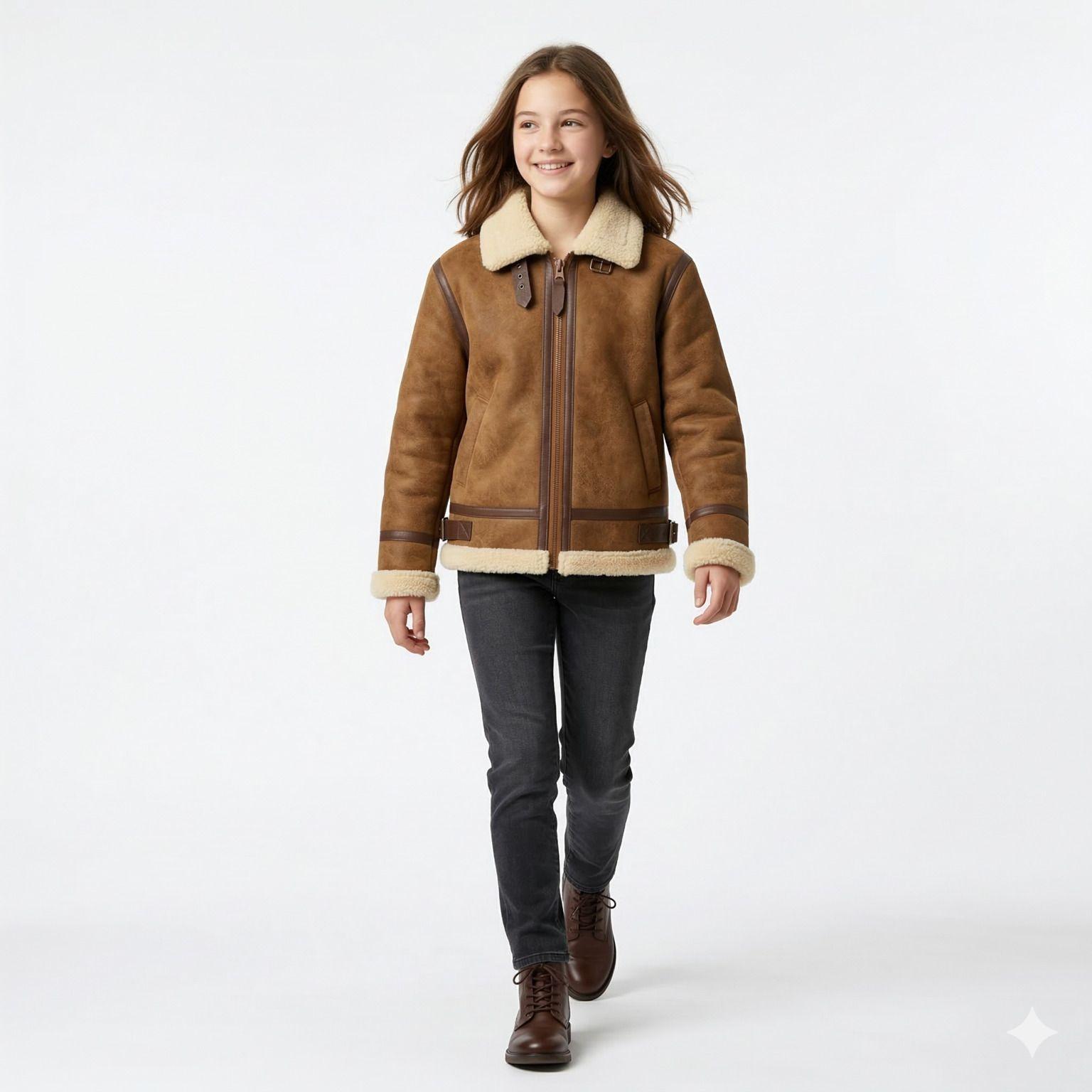 Chaqueta Ni o Aviador Estilo Piloto Abrigada Invierno-2