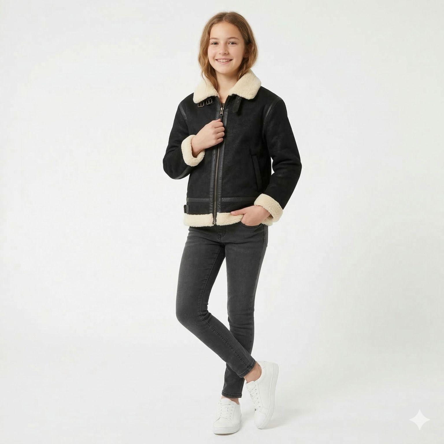 Chaqueta Ni o Aviador Estilo Piloto Abrigada Invierno-2