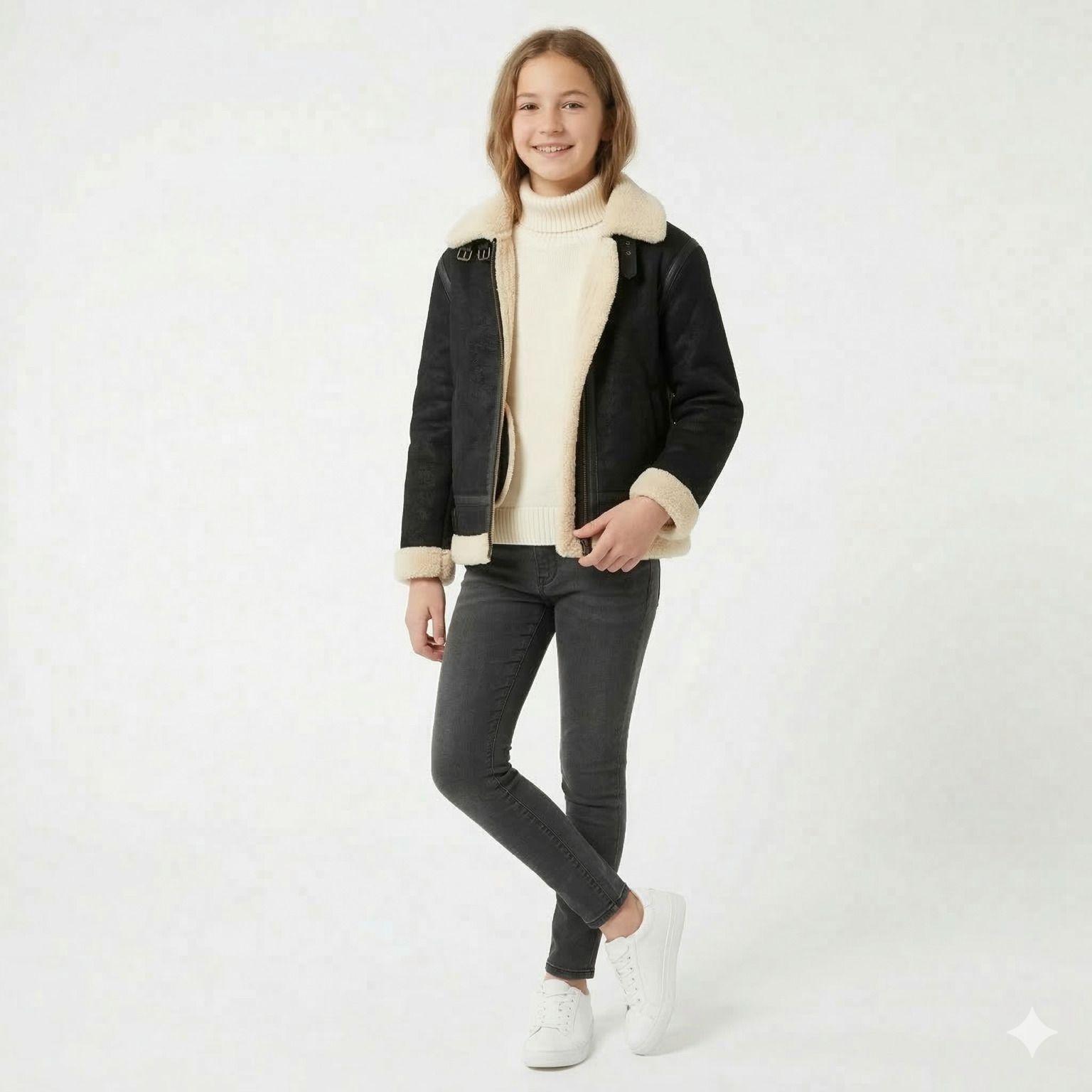 Chaqueta Ni o Aviador Estilo Piloto Abrigada Invierno-7