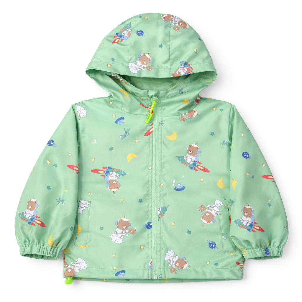 Chaqueta Ni o Impermeable Con Capucha Cortaviento Infantil-2