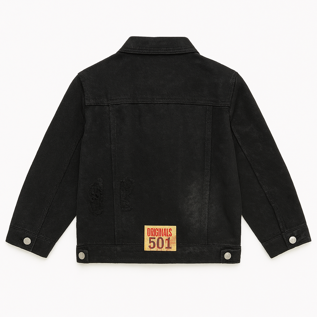 Chaqueta Mezclilla Niños Denim Clásica con Bolsillos-2