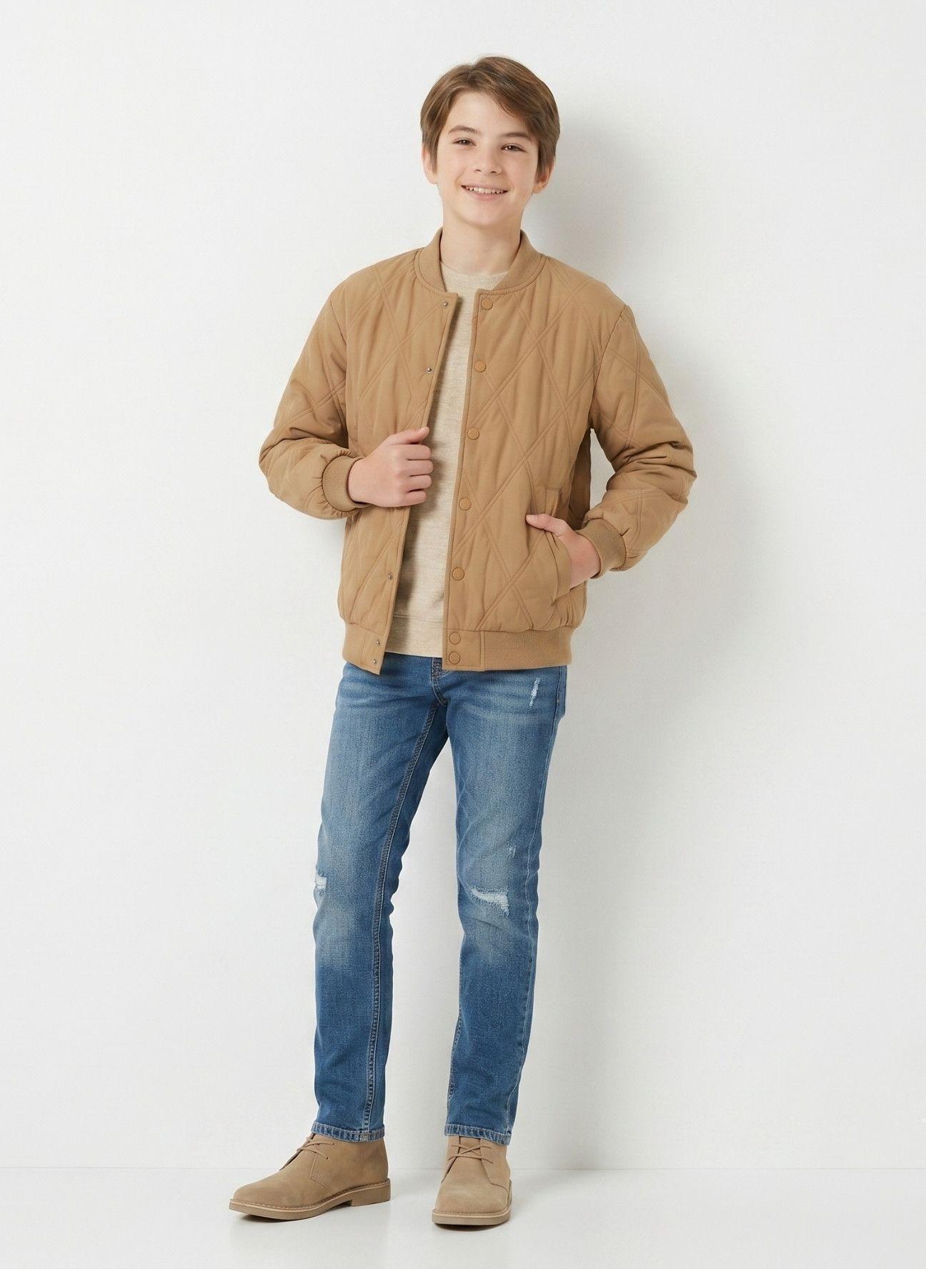 Chaqueta Acolchada Ni o Parka Bomber Invierno Liviana-2