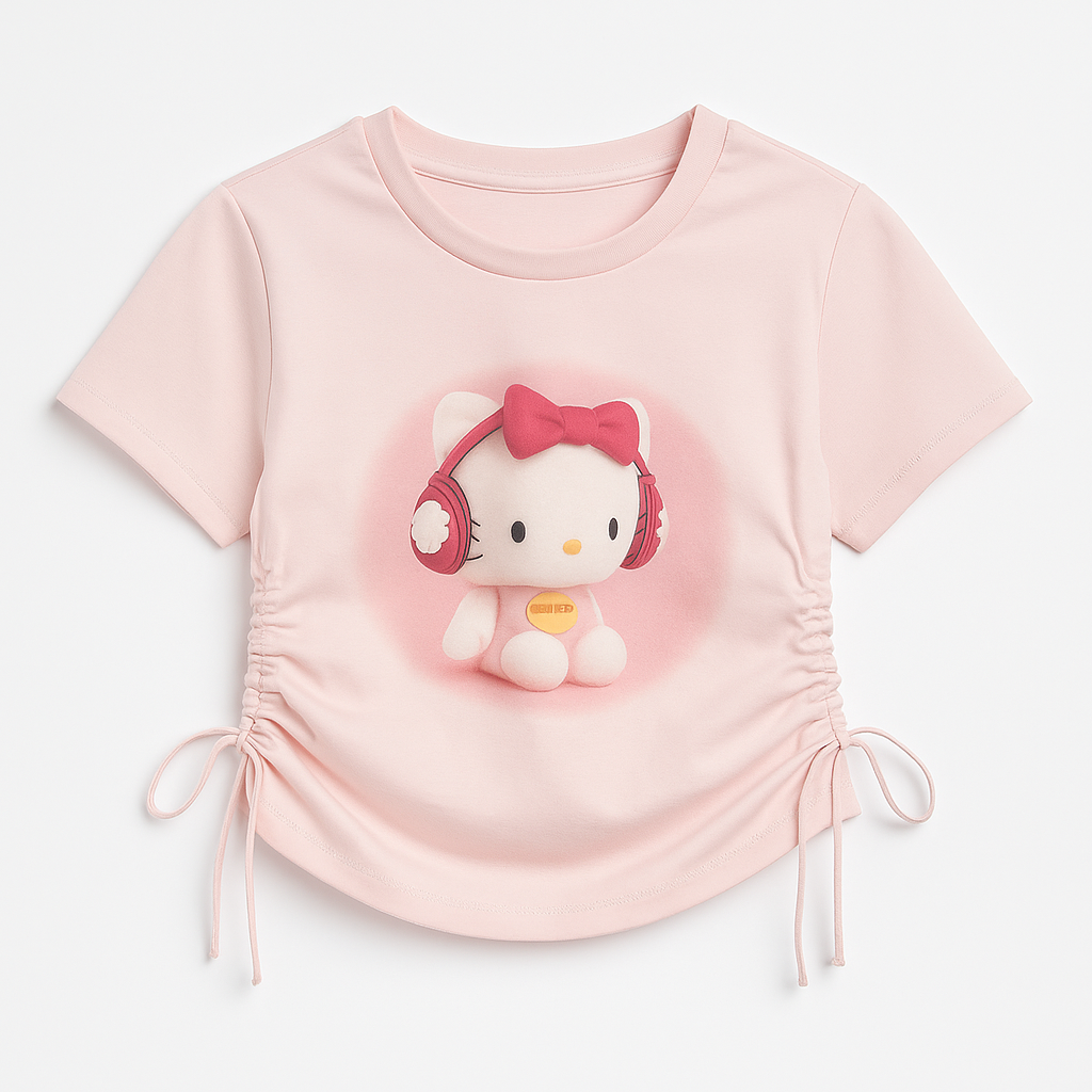 Polera Infantil Rosada Estampado Personaje-2