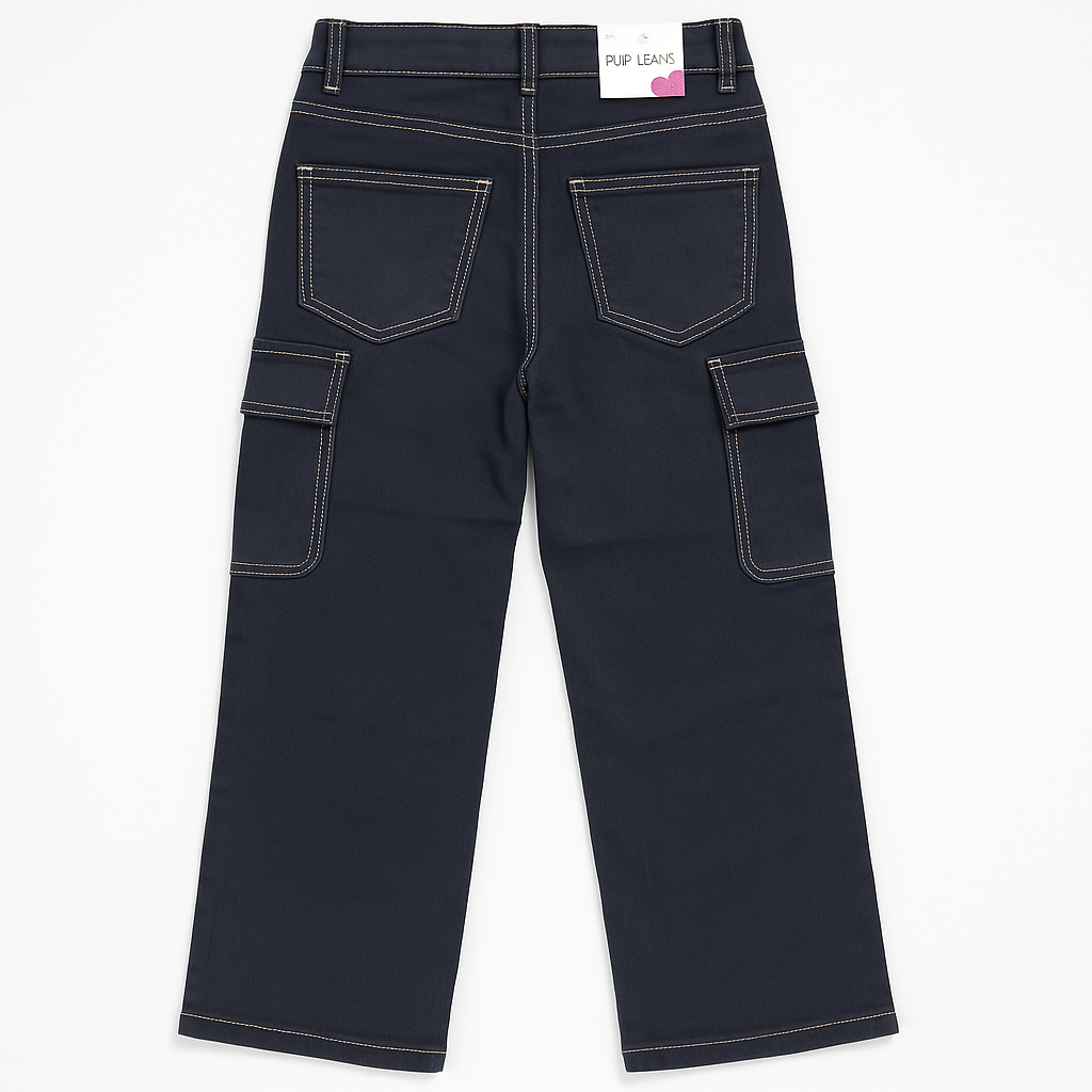 Pantalón Jeans Cargo Niña Moda Urbana-3