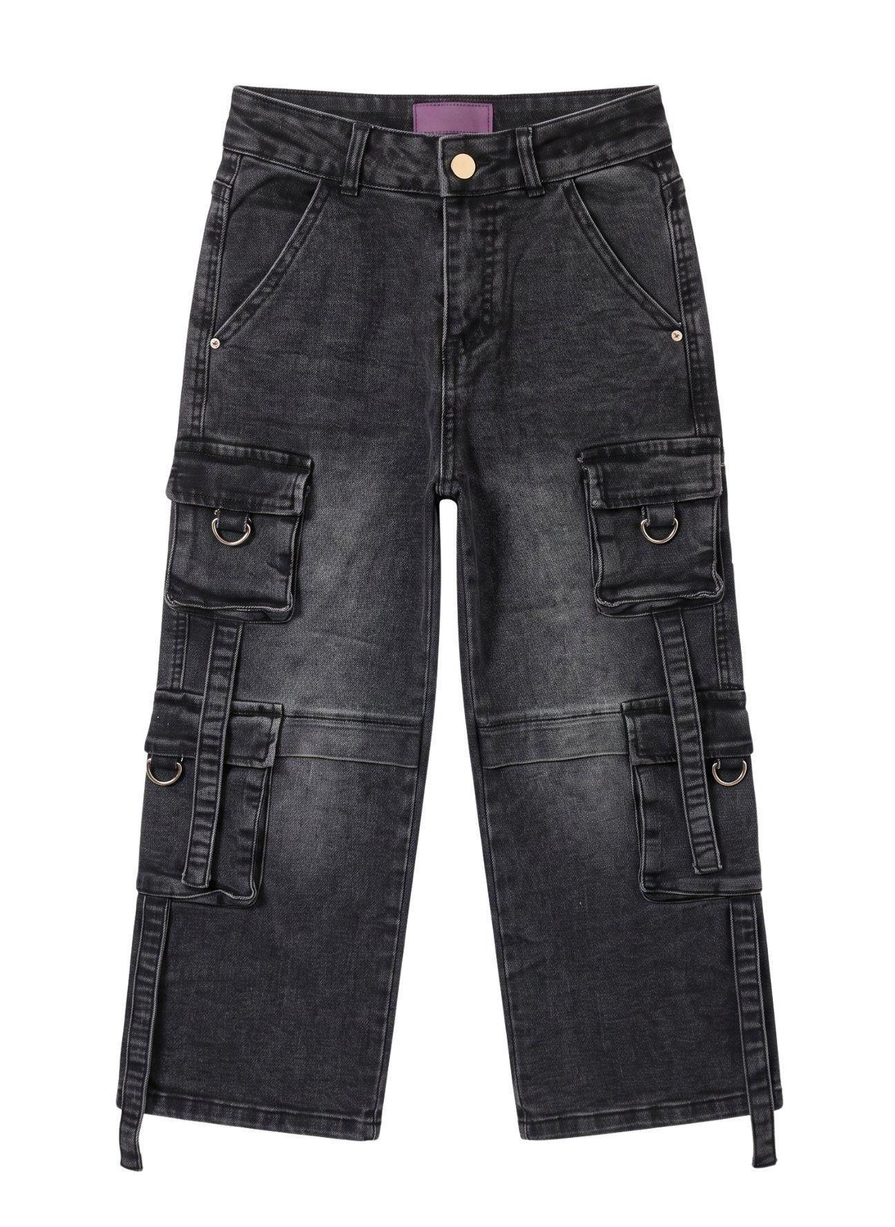 Pantal n Cargo Ni a Jeans Holgado Estilo Urbano Y2k-2