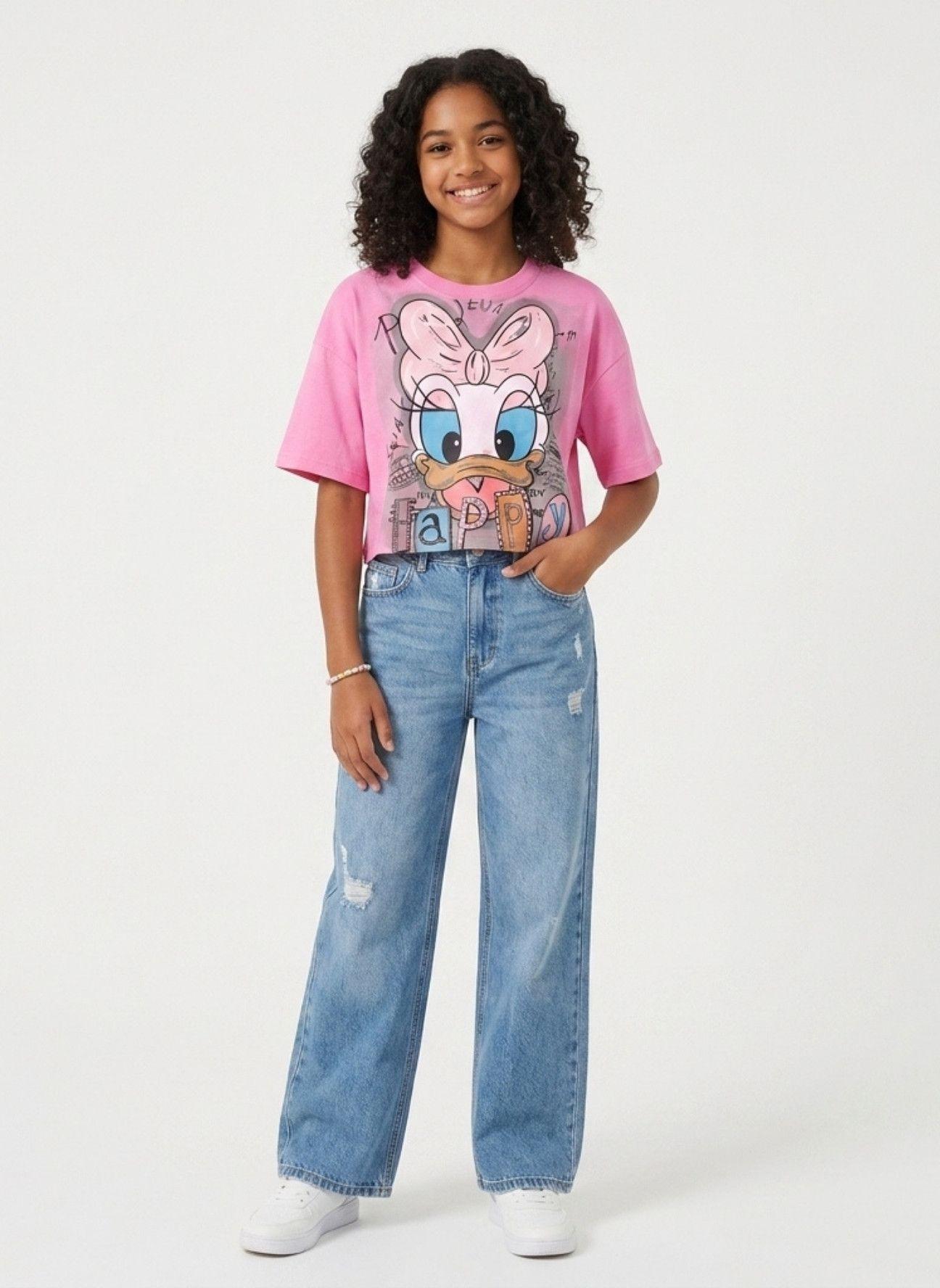 Polera Crop Top Ni a Estampada Juvenil Algod n Suave Moda-4