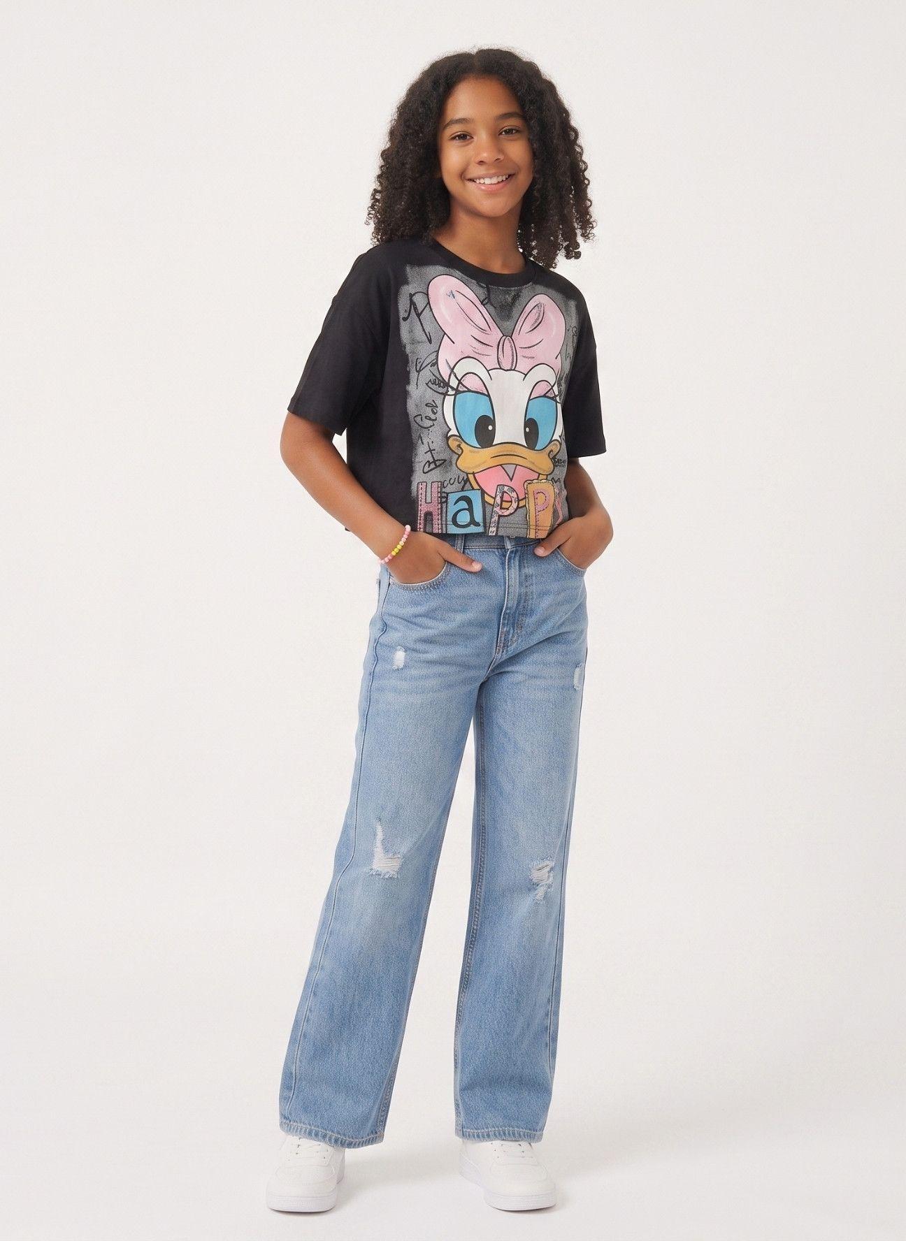 Polera Crop Top Ni a Estampada Juvenil Algod n Suave Moda-0